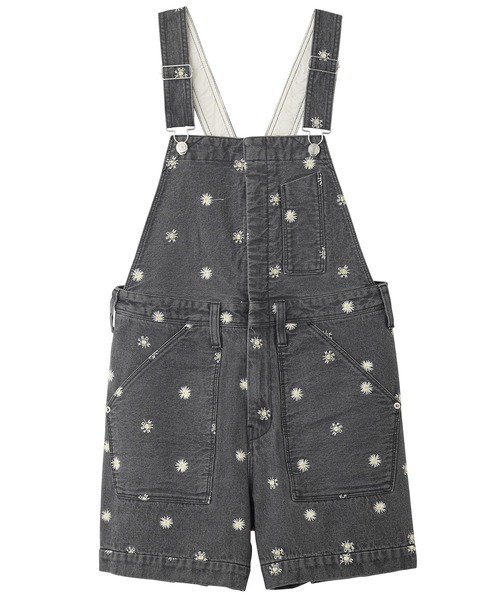MILKFED.(ミルクフェド)の「FLORAL EMBROIDERY DENIM MINI SALOPETTE(サロペット/オーバーオール・レディース・ブラック/ライトインディゴブルー・ONE SIZE)」の14枚目の写真
