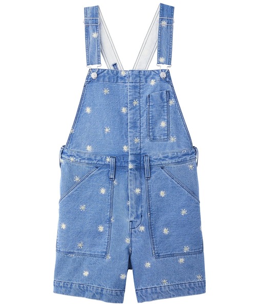 MILKFED.(ミルクフェド)の「FLORAL EMBROIDERY DENIM MINI SALOPETTE(サロペット/オーバーオール・レディース・ブラック/ライトインディゴブルー・ONE SIZE)」の8枚目の写真