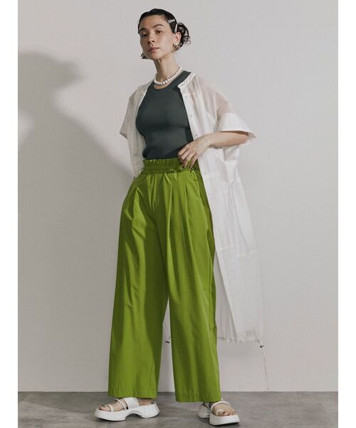 UN3D.（アンスリード）の「ウエストギャザーストレートパンツ（その他パンツ・レディース・ブラック/ライム/パープル/カーキ・36/38）」の3枚目の写真
