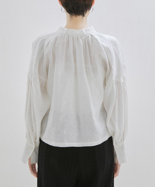 タグ付未使用　サロン　アダムエ　ロペ　ノルマンディリネンオーバーシャツ　麻　F SALON adam et rope'｜リネンオーバーシャツ[GENTLE LINEN