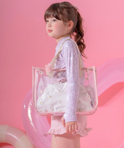 Catherine Cottage(キャサリンコテージ)の「お花プリントプールバッグ&ヘアクリップセット(スイムグッズ・キッズ・サックスブルー/アイボリー/ピンク/ライラック・FREE)」の16枚目の写真