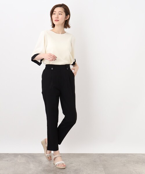 grove（グローブ）の「◆ぐんぐん伸びて着心地らくちん！ひんやりタッチテーパードパンツ（その他パンツ・レディース・ブルー/カーキ/ベージュ/ブラック/ブラック系1・02/03/04/05/01）」の6枚目の写真