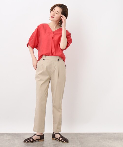 grove（グローブ）の「◆ぐんぐん伸びて着心地らくちん！ひんやりタッチテーパードパンツ（その他パンツ・レディース・ブルー/カーキ/ベージュ/ブラック/ブラック系1・02/03/04/05/01）」の12枚目の写真