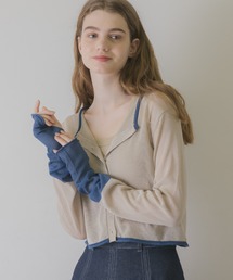 idem | bicolor sheer knit cardigan/バイカラーシアーカーディガン(カーディガン/ボレロ)