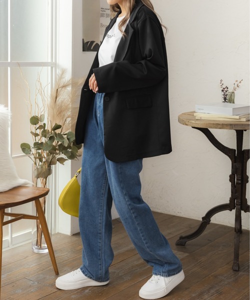 Ada.（エイダ）の「【オーバーサイズジャケット】キレイめサイズの美シルエット  テーラードジャケット（テーラードジャケット・レディース・ベージュ/ホワイト/ブラック/グレー系/グリーン/グレー・FREE）」の21枚目の写真