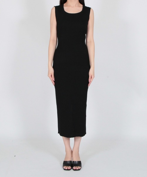 Julia Boutique（ジュリアブティック）の「スクエアネックロングタイトリブニットワンピース/23101（ワンピース・レディース・ピンク/ベージュ/ミント/ブラック・ONE）」の12枚目の写真