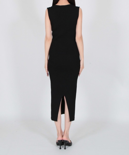 Julia Boutique（ジュリアブティック）の「スクエアネックロングタイトリブニットワンピース/23101（ワンピース・レディース・ピンク/ベージュ/ミント/ブラック・ONE）」の18枚目の写真