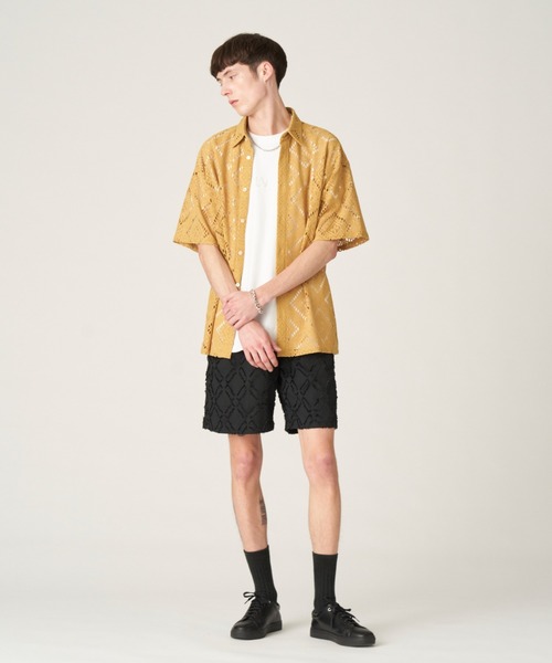 LOVELESS（ラブレス）の「ミルパレース ショートスリーブシャツ（シャツ/ブラウス・メンズ・イエロー系その他2/ブラック・L/M）」の11枚目の写真