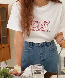 Dalfwin | 韓国ファッション ALWAYSロゴ半袖Tシャツ(Tシャツ/カットソー)