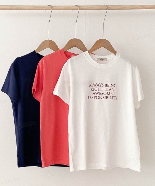 Dalfwin(ダールフィン)の「韓国ファッション ALWAYSロゴ半袖Tシャツ(Tシャツ/カットソー・レディース・ネイビー/アイボリー/ピンク・FREE)」の10枚目の写真