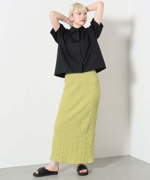 BEAMS HEART（ビームスハート）の「肩タック ショートスリーブシャツ（シャツ/ブラウス・レディース・オフホワイト/ブラック/ベージュ・FREE）」の13枚目の写真