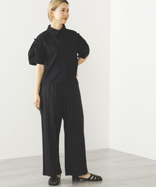 BEAMS HEART（ビームスハート）の「肩タック ショートスリーブシャツ（シャツ/ブラウス・レディース・オフホワイト/ブラック/ベージュ・FREE）」の7枚目の写真