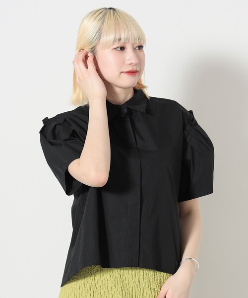 BEAMS HEART（ビームスハート）の「肩タック ショートスリーブシャツ（シャツ/ブラウス・レディース・オフホワイト/ブラック/ベージュ・FREE）」の20枚目の写真