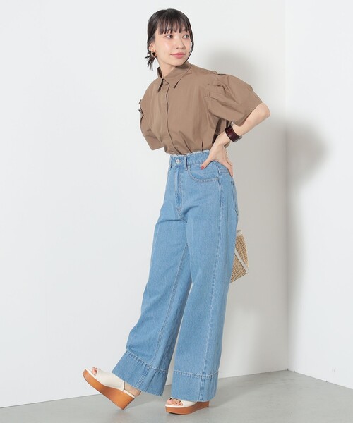 BEAMS HEART（ビームスハート）の「肩タック ショートスリーブシャツ（シャツ/ブラウス・レディース・オフホワイト/ブラック/ベージュ・FREE）」の8枚目の写真