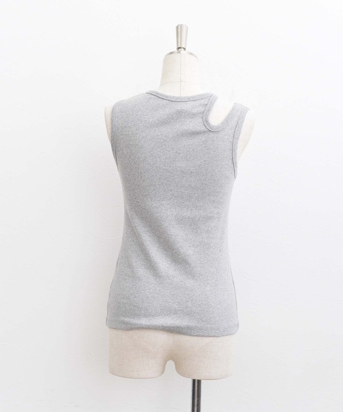 Eimee Law（エイミーロウ）の「カットアウトアメスリタンフ（タンクトップ・レディース・チャコールグレー/グレー/オフホワイト・38）」の13枚目の写真