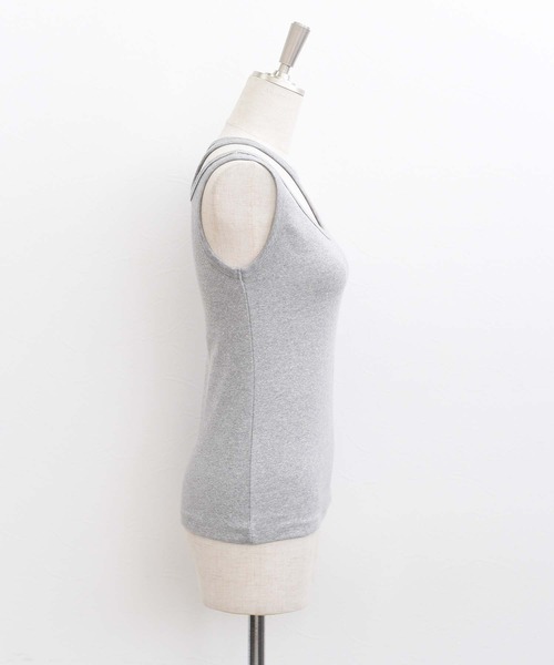 Eimee Law（エイミーロウ）の「カットアウトアメスリタンフ（タンクトップ・レディース・チャコールグレー/グレー/オフホワイト・38）」の10枚目の写真