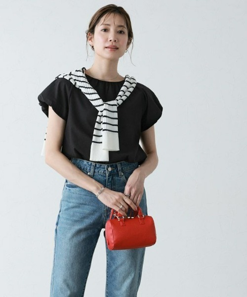 Pierrot(ピエロ)の「フレンチパフスリーブTシャツ(Tシャツ/カットソー・レディース・ライトグレー/ブラック/ブルー系その他/ラベンダー/オフホワイト・M/L)」の11枚目の写真