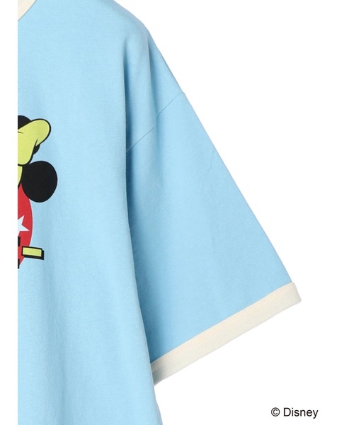 earth music&ecology(アースミュージックアンドエコロジー)の「リンガーTee/Mickey&Minnie(Tシャツ/カットソー・レディース・オフホワイト/サックスブルー・FREE)」の8枚目の写真