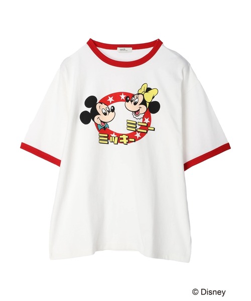 earth music&ecology(アースミュージックアンドエコロジー)の「リンガーTee/Mickey&Minnie(Tシャツ/カットソー・レディース・オフホワイト/サックスブルー・FREE)」の16枚目の写真