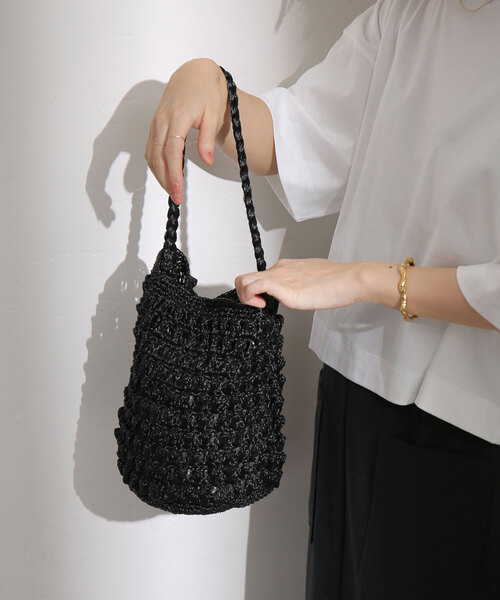 La TOTALITE(ラトータリテ)の「【BAGMATI/バグマティ】クロシェBAG(トートバッグ・レディース・ブラック/ガンメタ・FREE)」の1枚目の写真