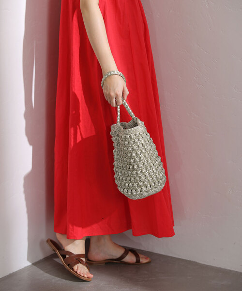 La TOTALITE(ラトータリテ)の「【BAGMATI/バグマティ】クロシェBAG(トートバッグ・レディース・ブラック/ガンメタ・FREE)」の11枚目の写真