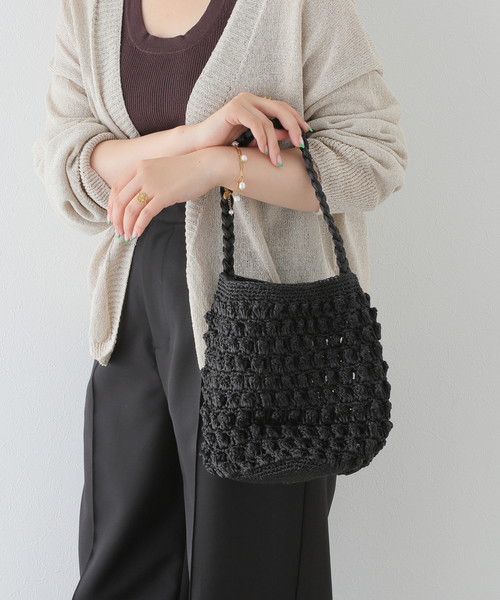 La TOTALITE(ラトータリテ)の「【BAGMATI/バグマティ】クロシェBAG(トートバッグ・レディース・ブラック/ガンメタ・FREE)」の19枚目の写真