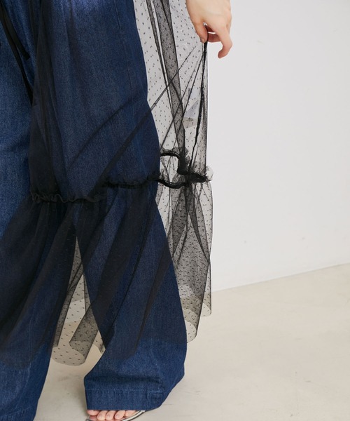 VIS（ビス）の「【前後2WAY】ミニドットチュールキャミワンピース（ワンピース・レディース・ブラック/ホワイト・FREE）」の20枚目の写真