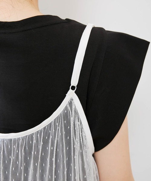 VIS（ビス）の「【前後2WAY】ミニドットチュールキャミワンピース（ワンピース・レディース・ブラック/ホワイト・FREE）」の19枚目の写真