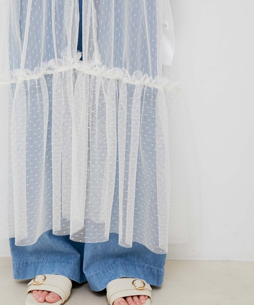 VIS（ビス）の「【前後2WAY】ミニドットチュールキャミワンピース（ワンピース・レディース・ブラック/ホワイト・FREE）」の10枚目の写真