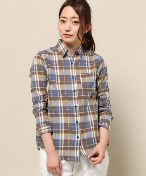 SOFFITTO（ソフィット）の「Soffitto /  先染めチェック　ベーシックシャツ（シャツ/ブラウス・レディース・ブラウン系その他/レッド系その他・FREE）」の2枚目の写真