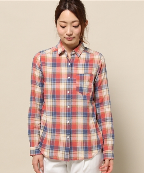 SOFFITTO（ソフィット）の「Soffitto /  先染めチェック　ベーシックシャツ（シャツ/ブラウス・レディース・ブラウン系その他/レッド系その他・FREE）」の10枚目の写真