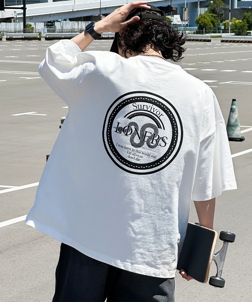 kutir(クティール)の「オーバーサイズサークルロゴTシャツ(Tシャツ/カットソー・メンズ・ブラック/オフホワイト・MEDIUM/LARGE)」の22枚目の写真