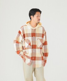 BEAMS | BEAMS / フード ネル チェック シャツ(シャツ/ブラウス)