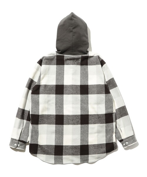BEAMS（ビームス）の「BEAMS / フード ネル チェック シャツ（シャツ/ブラウス・メンズ・グレー/ブラウン・S/M/L/XL）」の13枚目の写真