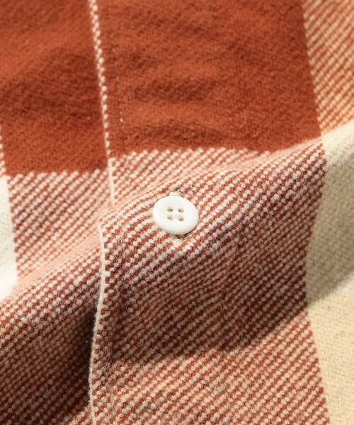 BEAMS（ビームス）の「BEAMS / フード ネル チェック シャツ（シャツ/ブラウス・メンズ・グレー/ブラウン・S/M/L/XL）」の9枚目の写真