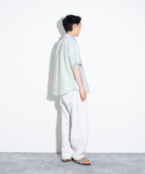 GLOSTER（グロスター）の「【GLOSTER/グロスター】シアーシャツ チェック レギュラーカラー（シャツ/ブラウス・メンズ・ブラック/ベージュ/グレー・S/M/L）」の4枚目の写真