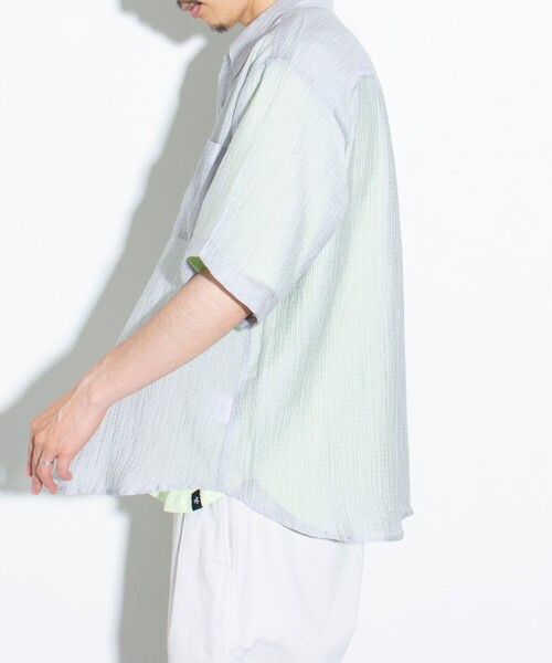 GLOSTER（グロスター）の「【GLOSTER/グロスター】シアーシャツ チェック レギュラーカラー（シャツ/ブラウス・メンズ・ブラック/ベージュ/グレー・S/M/L）」の22枚目の写真