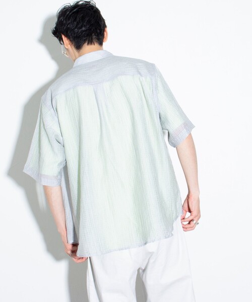 GLOSTER（グロスター）の「【GLOSTER/グロスター】シアーシャツ チェック レギュラーカラー（シャツ/ブラウス・メンズ・ブラック/ベージュ/グレー・S/M/L）」の13枚目の写真