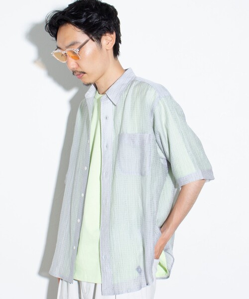 GLOSTER（グロスター）の「【GLOSTER/グロスター】シアーシャツ チェック レギュラーカラー（シャツ/ブラウス・メンズ・ブラック/ベージュ/グレー・S/M/L）」の18枚目の写真