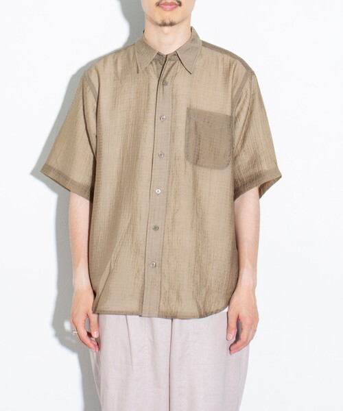 GLOSTER（グロスター）の「【GLOSTER/グロスター】シアーシャツ チェック レギュラーカラー（シャツ/ブラウス・メンズ・ブラック/ベージュ/グレー・S/M/L）」の21枚目の写真