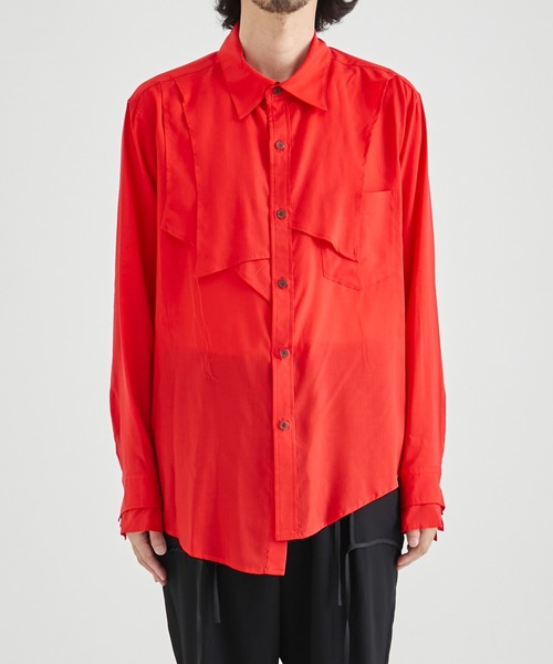 sulvam アシンメトリー オーバーサイズシャツ sulvam - アシンメトリー オーバーサイズシャツ / Gabardine