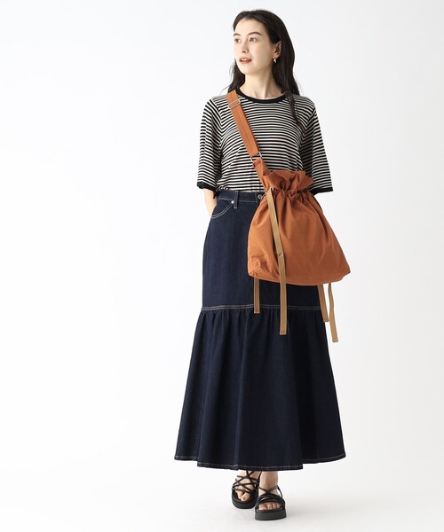 OPAQUE.CLIP（オペークドットクリップ）の「◆【軽量／A4収納可能】ドローストリングワンショルダー（ショルダーバッグ・レディース・グレー/ダークブラウン/ブラック/ライトベージュ/ブルー・00）」の22枚目の写真