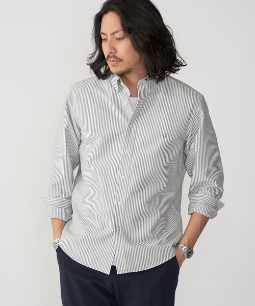 SHIPS（シップス）の「【WEB限定】SHIPS: 防シワ・吸水速乾 Drymix(R) ワンポイントロゴボタンダウンシャツ（シャツ/ブラウス・メンズ・ホワイト/ライトブルー/グレー/ダークグレー・SMALL/MEDIUM/LARGE/X-LARGE/XX-LARGE）」の3枚目の写真