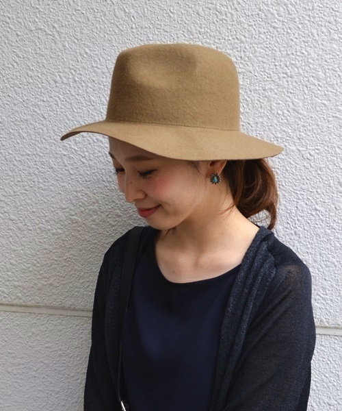 Khaju（カージュ）の「Khaju:フェルトハット②□（ハット・レディース・チャコールグレー/キャメル/ブラック・ONE SIZE）」の3枚目の写真