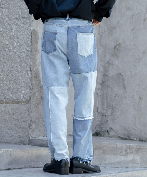 REmastered（リマスタード）の「【REmastered】パッチワーク/ストレートデニムパンツ（デニムパンツ・メンズ・ブルー/ダークグレー・MEDIUM/LARGE）」の19枚目の写真