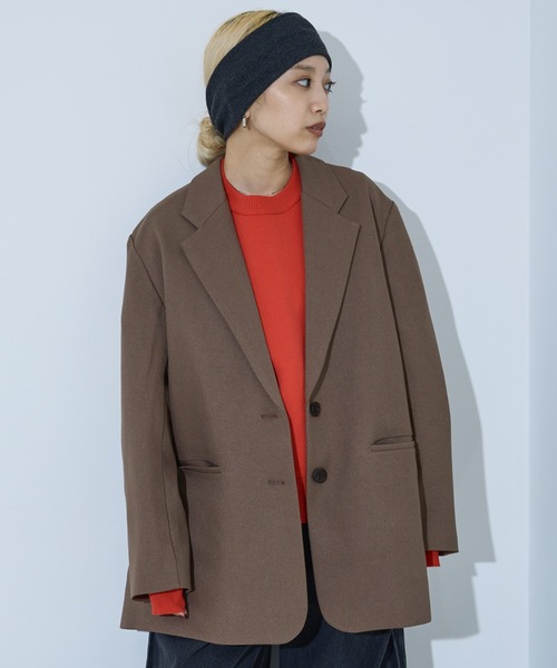 ユニセックス】オーバーサイズ テーラードジャケット（チェック・無地