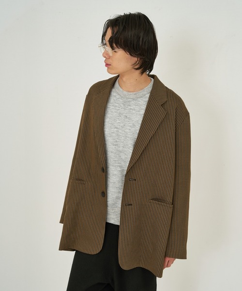 ユニセックス】オーバーサイズ テーラードジャケット（チェック・無地