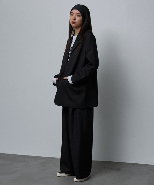 ユニセックス】オーバーサイズ テーラードジャケット（チェック