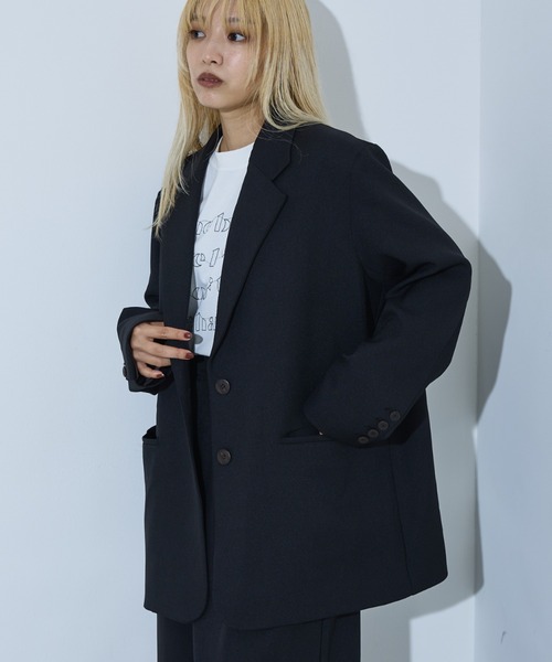 ユニセックス】オーバーサイズ テーラードジャケット（チェック