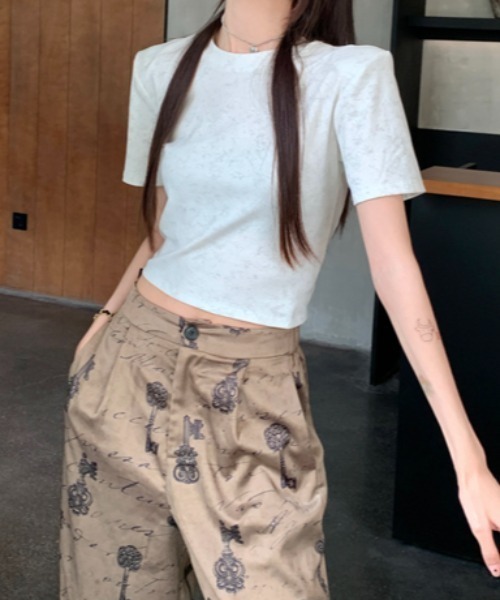 mebole(メボレ)の「バッグリボンデザイントップス(Tシャツ/カットソー・レディース・ライトグレー/ダークグレー・FREE)」の5枚目の写真